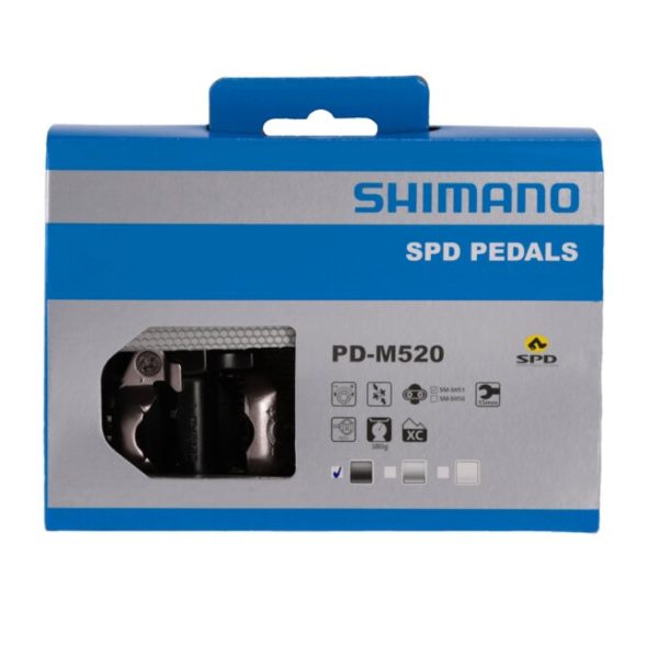PEDALES SHIMANO MTB PD-M520 NEGRO - Imagen 2