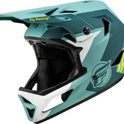 2025 RAYCE BICYCLE HELMET MATTE BLUE STONE/HI-VIS